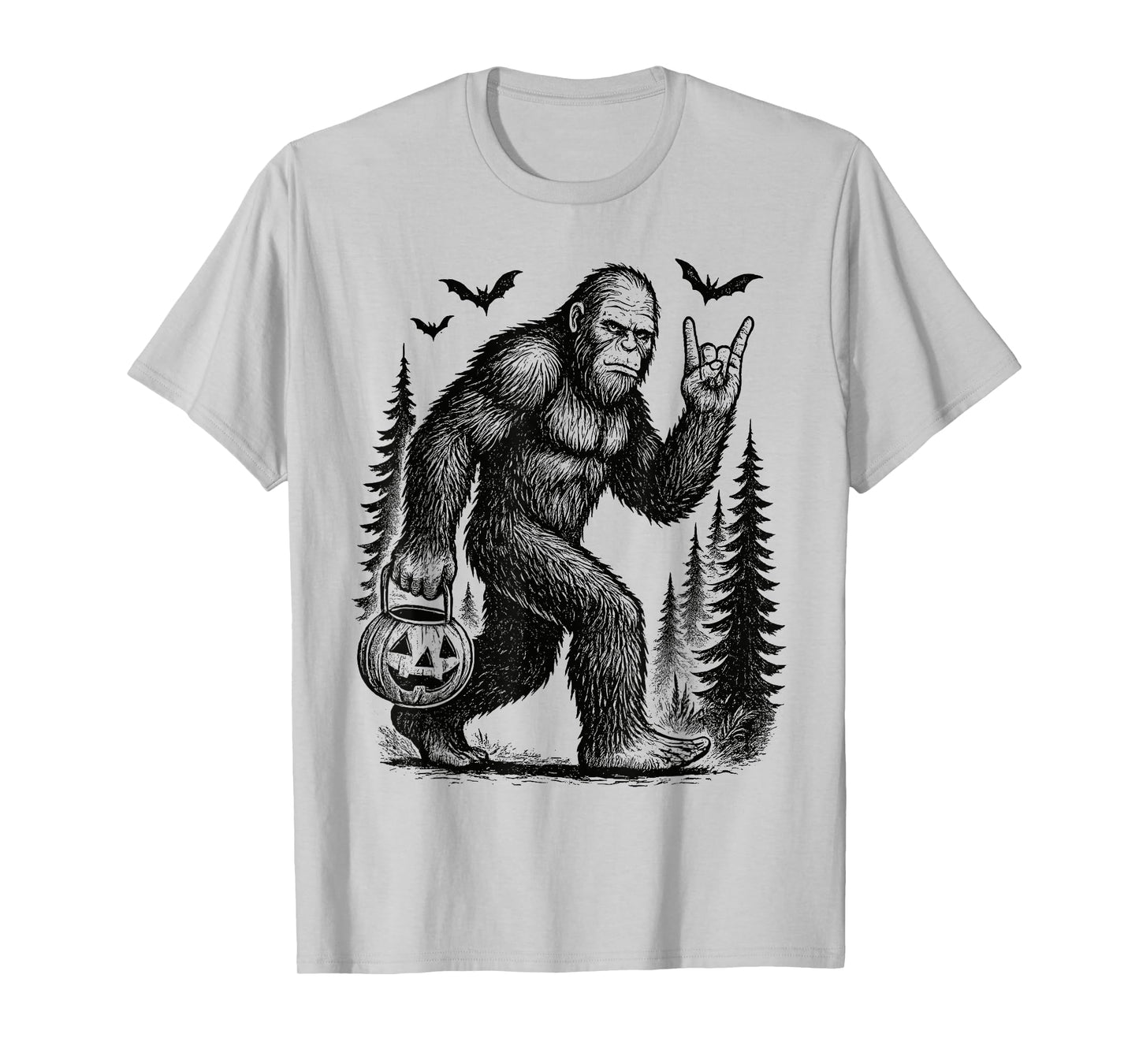 Spooky Halloween Bigfoot Pumpkin for Men Women Kids T-Shirt