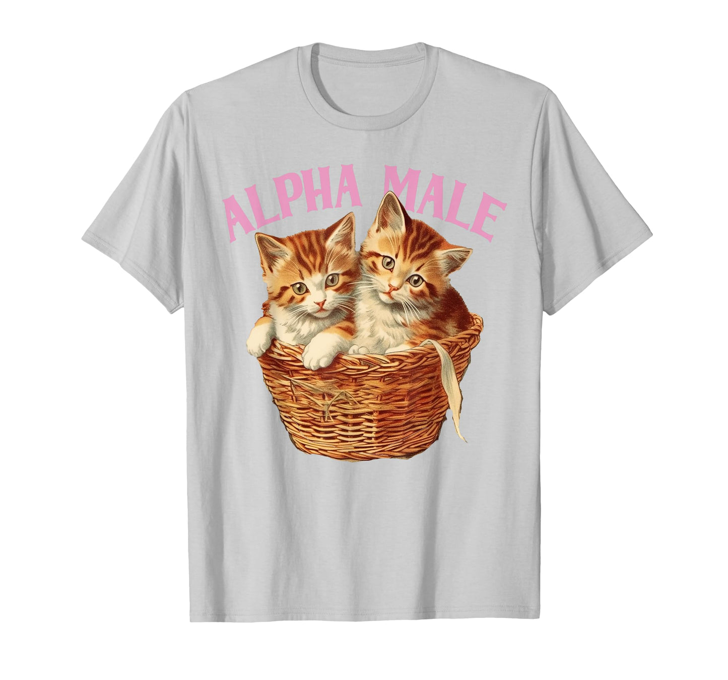 Funny Ironic Alpha Cat Male Kitten Joke Weird Y2K Humor T-Shirt