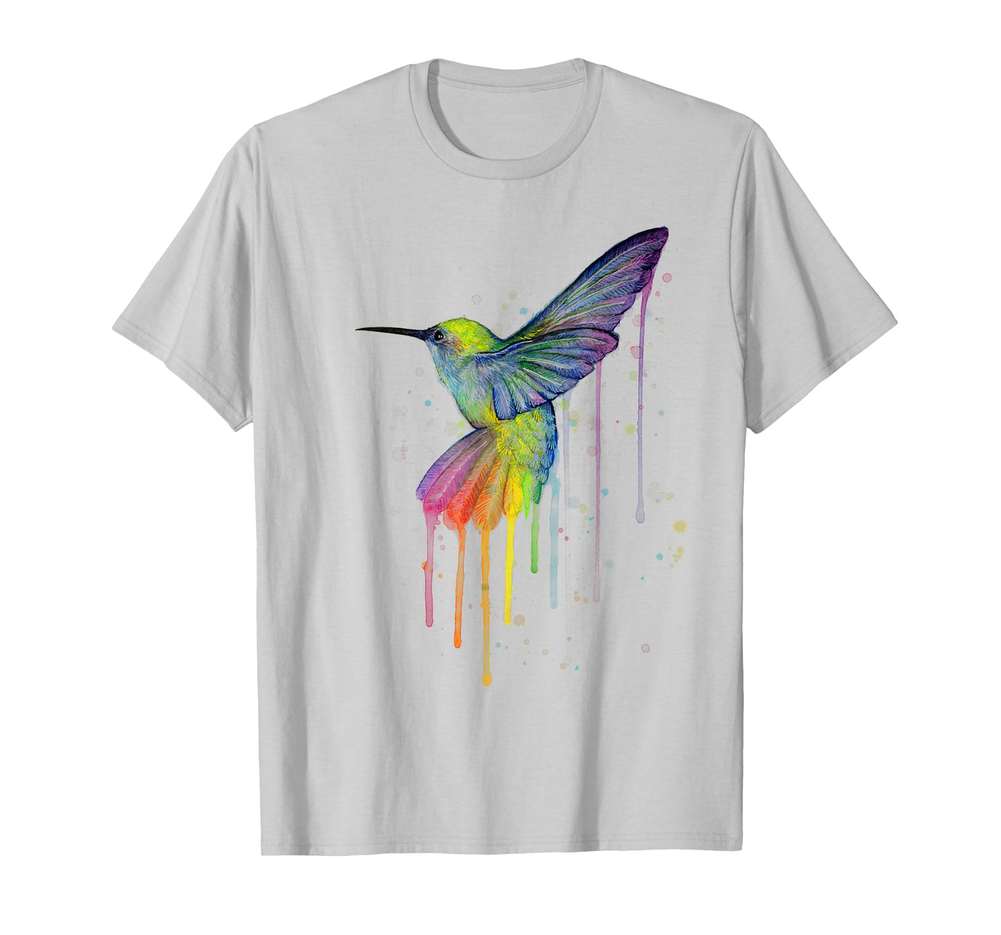 Rainbow Hummingbird Watercolor T-shirt T-Shirt
