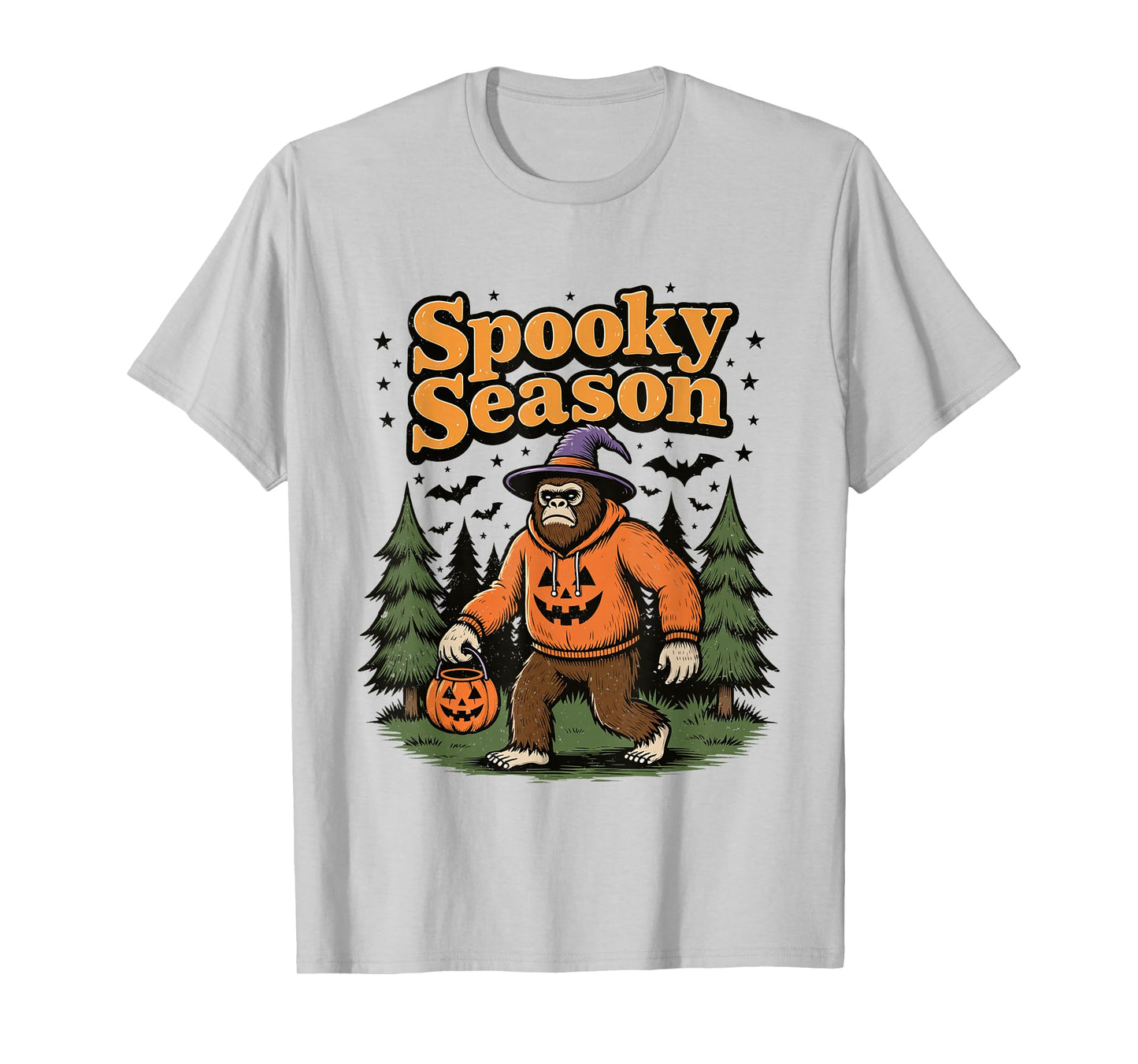 Spooky Season Halloween Bigfoot Sasquatch Fall Pumpkin T-Shirt
