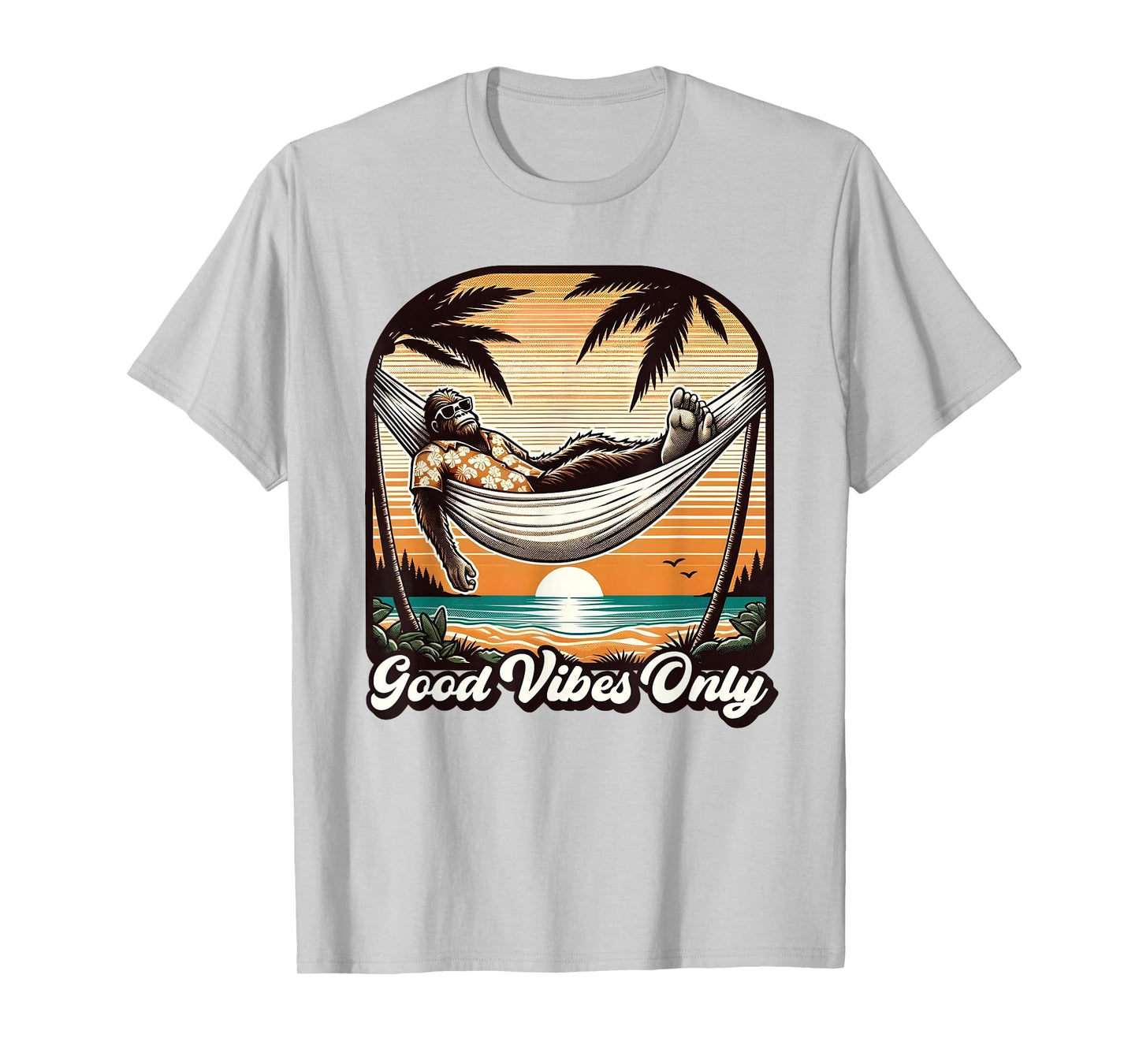 Funny Bigfoot Sasquatch Hawaiian Retro Beach Vacation Men T-Shirt