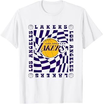 NBA Los Angeles Lakers Retro Checkerboard Wave T-Shirt