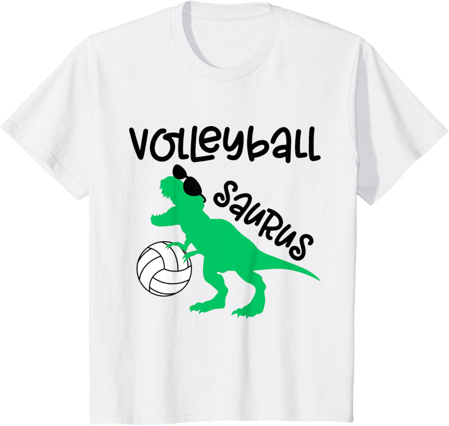 Dinosaur Volleyball Saurus Toddler Boy Biggest Fan Baby Girl T-Shirt