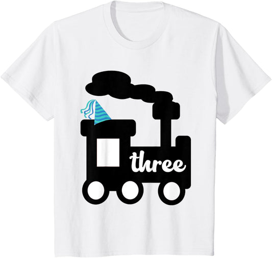 Kids 3 year old (3rd) Birthday Shirt Boy Locomotive Train Gift T-Shirt