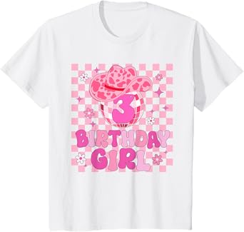 Western Disco Theme 3rd Birthday Cowgirl Rodeo 3 Year Old T-Shirt