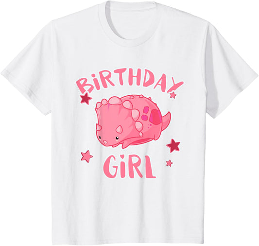 Dinosaurs Birthday Shirt Kawaii Girl Birthday Pink Dino T-Shirt