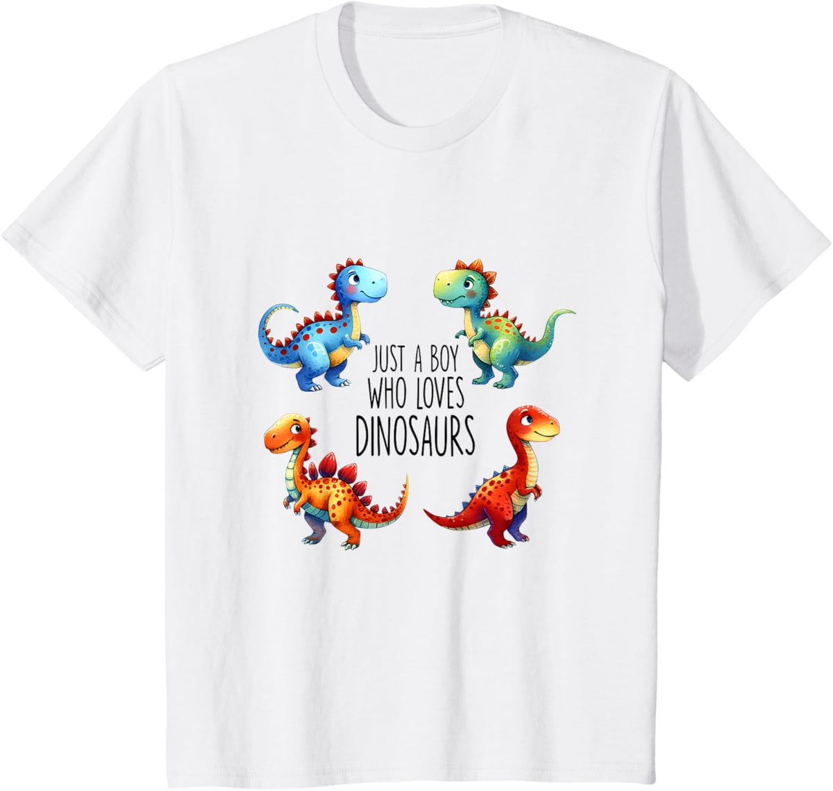 Kids Just A Boy Who Loves Dinosaurs Toddler Kids Cute Dinos T-Rex T-Shirt