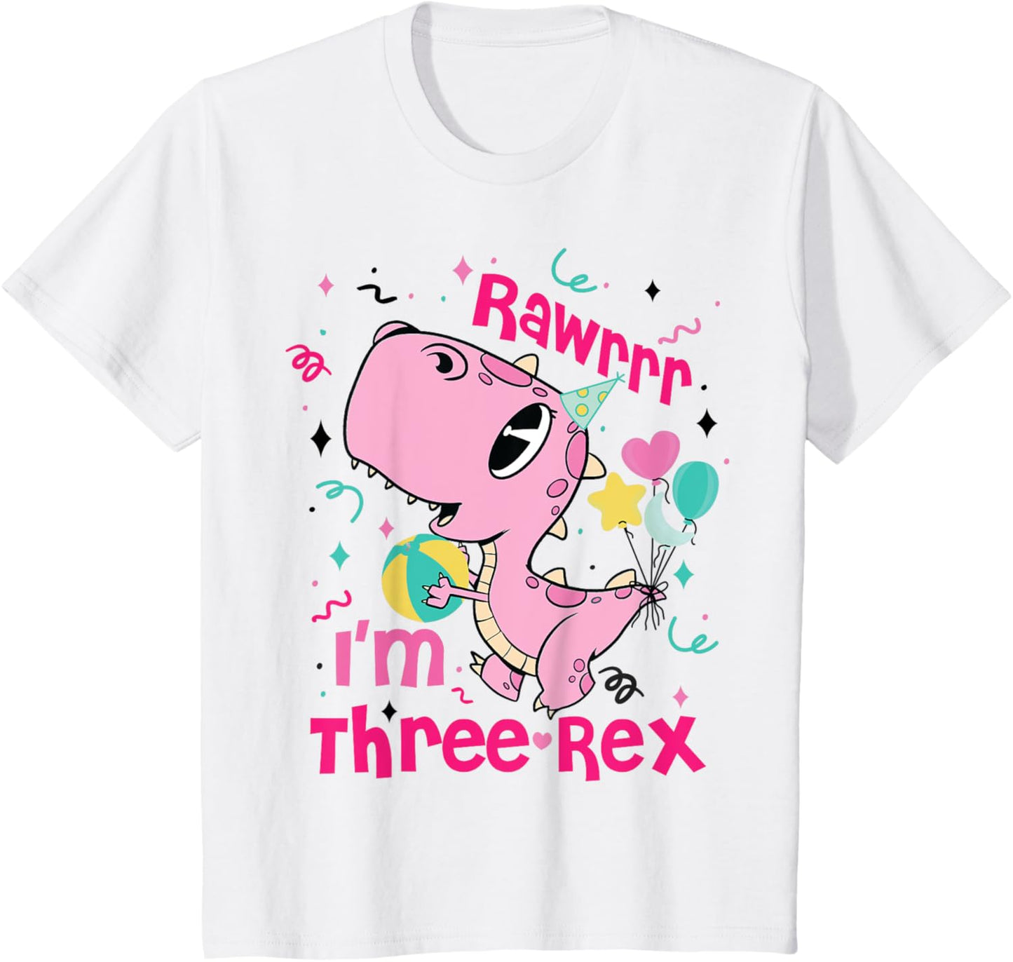 Rawr I'm Three-Rex 3rd Saurus Birthday 3 Year Old Dinosaur T-Shirt