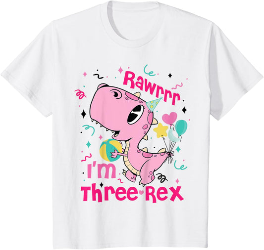 Rawr I'm Three-Rex 3rd Saurus Birthday 3 Year Old Dinosaur T-Shirt