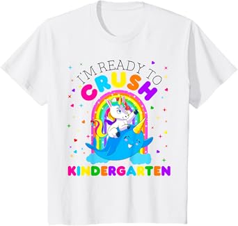Kids I'm Ready to Crush Kindergarten Unicorn Back to School Girls T-Shirt