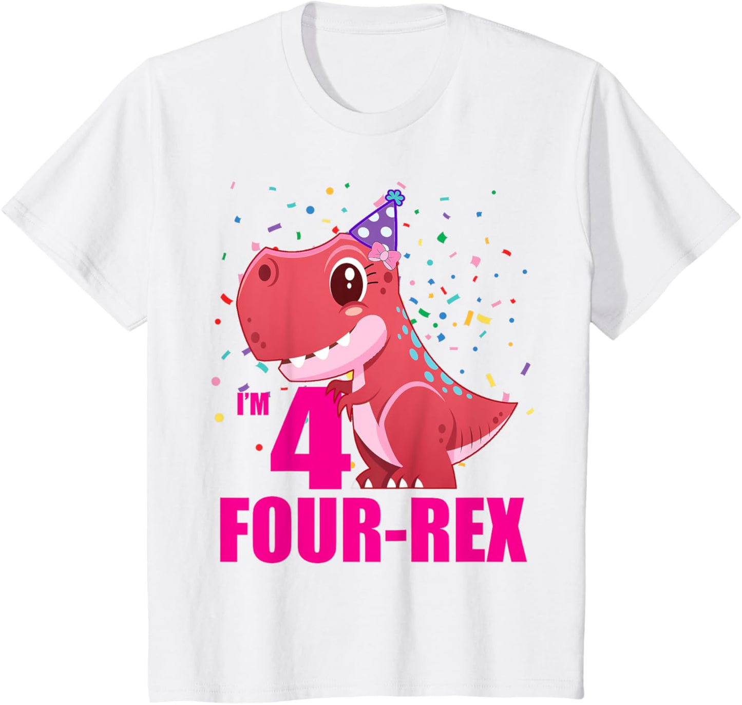 I'm 4 four rex 4th birthday third dinosaur 4 year old girls T-Shirt