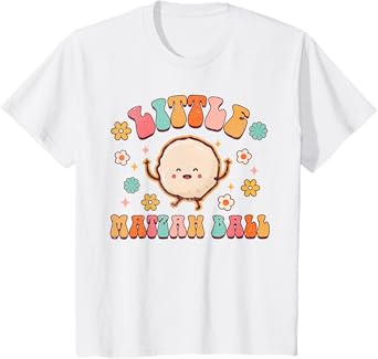 Little Matzah Ball Cute Jewish Baby Shower Passover Groovy T-Shirt