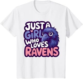 Kids Girl Loves Ravens Kids T-Shirt