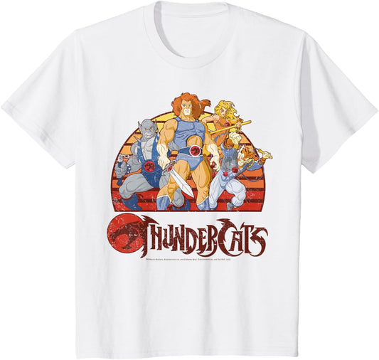 Kids ThunderCats Group Retro Sunset T-Shirt