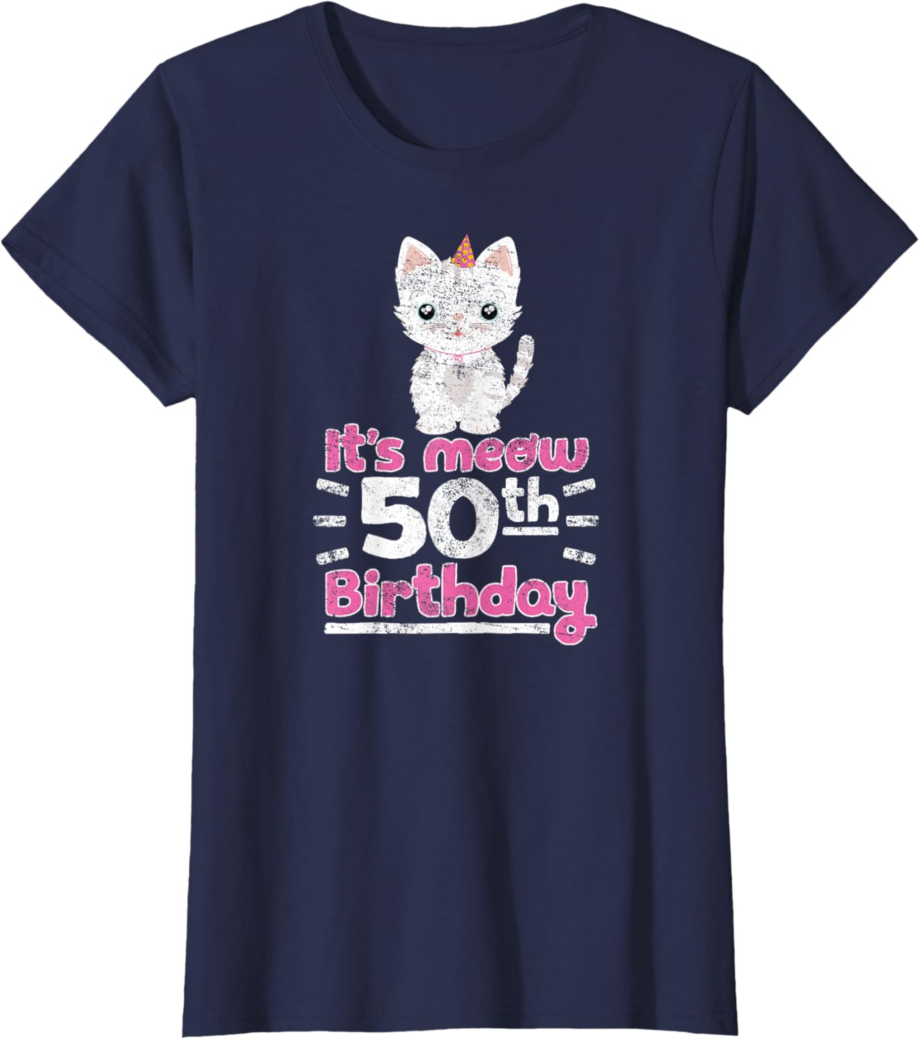 Cute Kitten Kitty Cat 50th Birthday Shirt Women 50 Years Tee T-Shirt