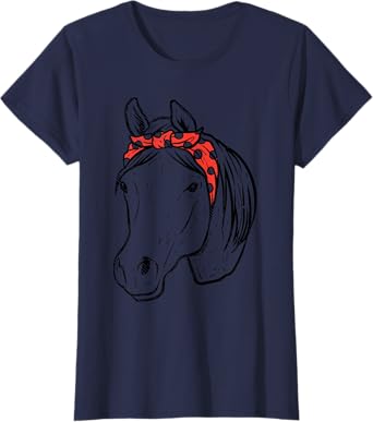 Horse Bandana Horseback Riding Equestrian Girls Women Gift T-Shirt