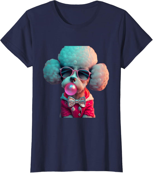Puppy Poodle Dog Unique- Gift Idea- Fashion Custom Graphic T-Shirt