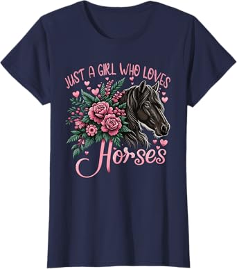 Just A Girl Who Loves Horses Vintage Horse T-Shirt