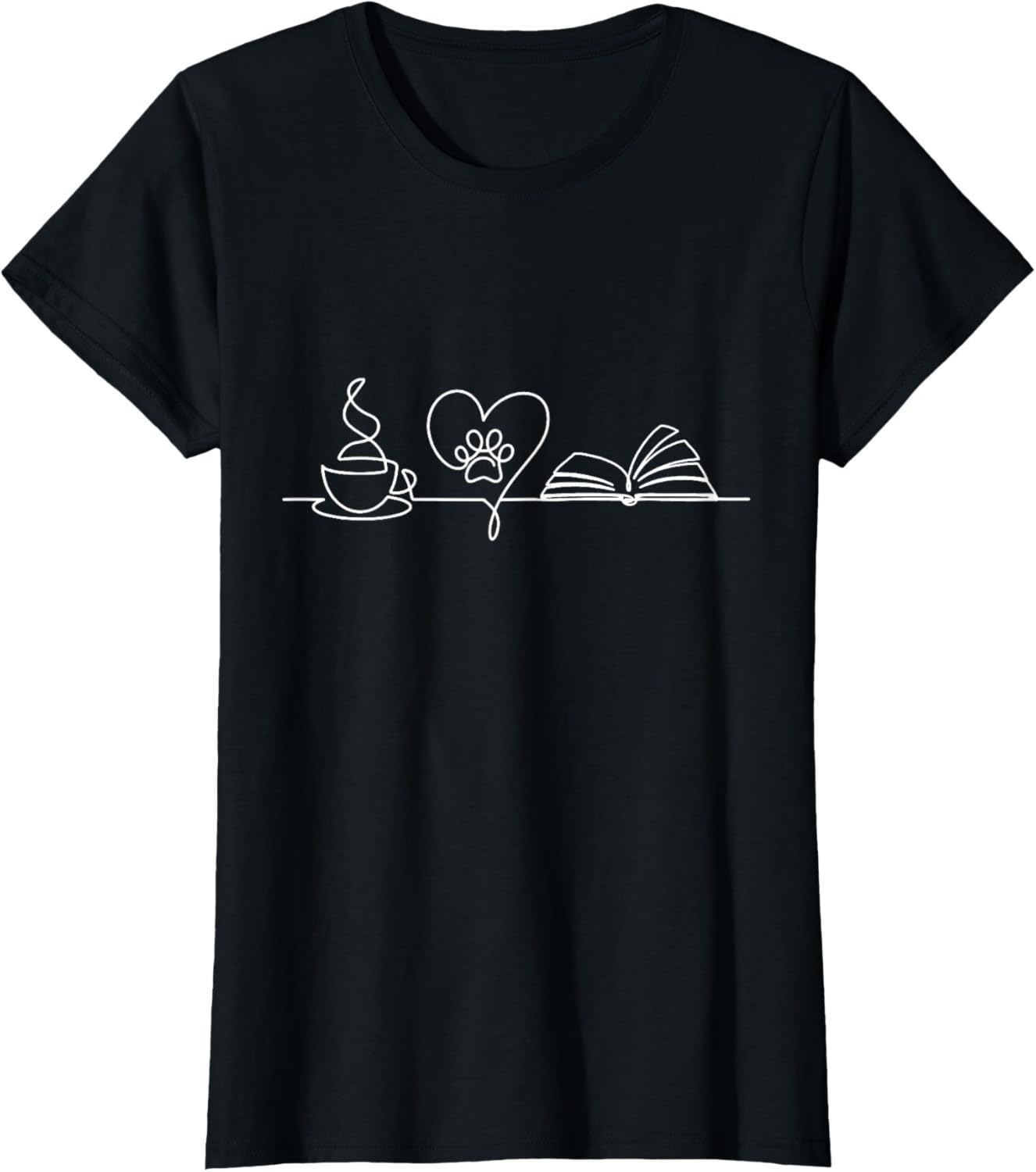 Book Lover Dog Coffee Vintage Funny Bookworm T-Shirt