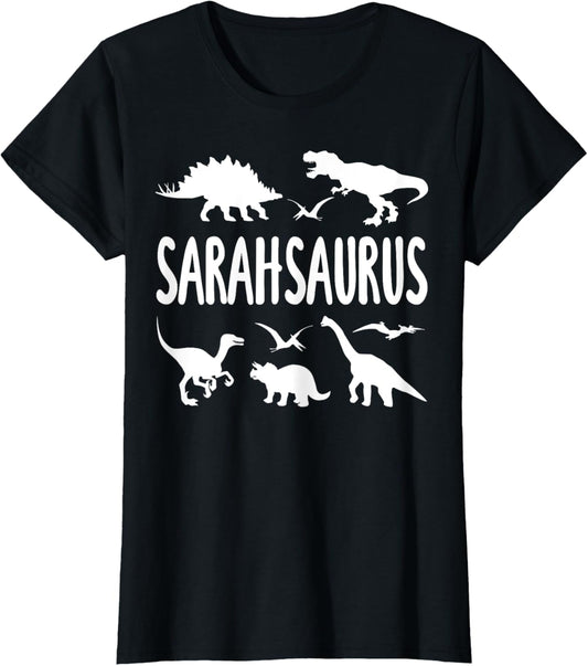 Dinosaur T Rex Sarah Sarahsaurus Girls Dino Name T-Shirt