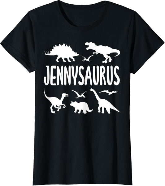 Dinosaur T Rex Jenny Jennysaurus Girls Dino Name T-Shirt