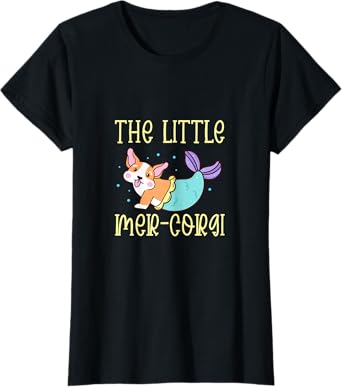 Corgi Mermaid The Little Sea Corgi Dog Lover Kawaii T-Shirt for Women Kids