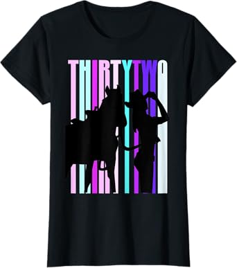 Womens Cowgirls 32nd Birthday Woman And Horse Rodeo Cowgirl 32 T-Shirt