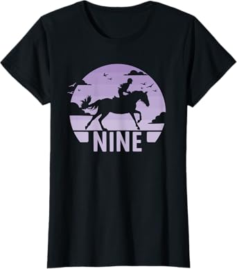 9th Birthday Horse Riding Girl 9 Years Girl Horse Birthday T-Shirt