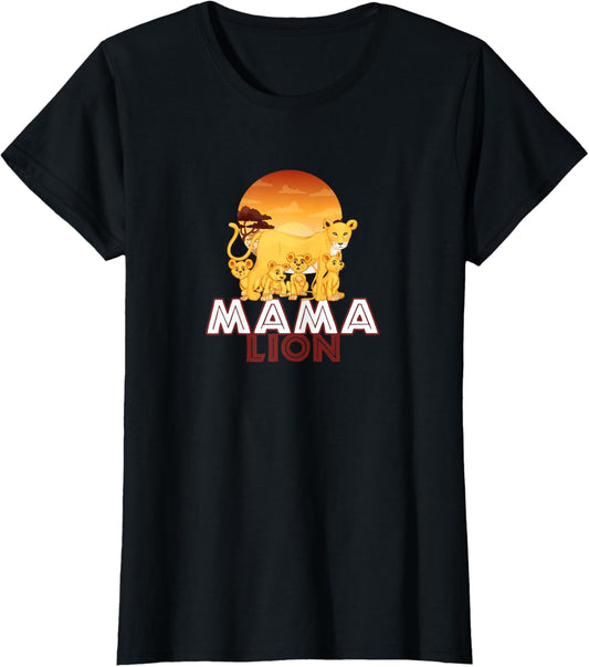 Mama Lion T-Shirt - Big Cat Family Mother Children Tee T-Shirt