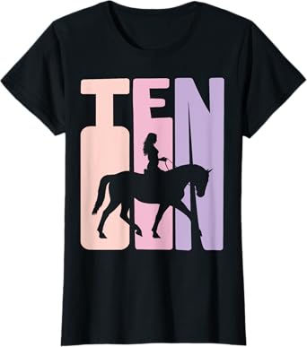 10th Birthday Gift Horse Rider Fan 10 Years Girls T-Shirt