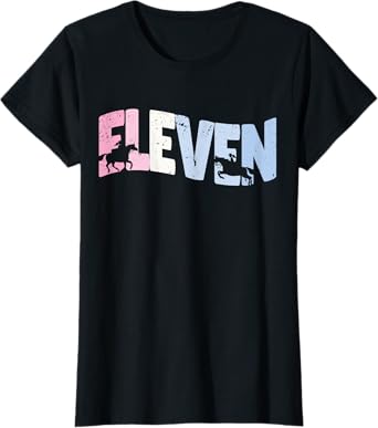 11 Year Old Cute Horse Riding Birthday Girl 11th B-day T-Shirt