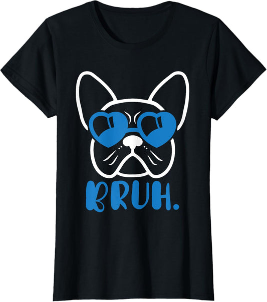 Bruh Funny Meme Saying Bruh with Dog face Teens Boy Girls T-Shirt