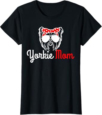 Yorkie Mom Vintage Funny Cute Dog Yorkshire Terrier Mom T-Shirt for Women Kids