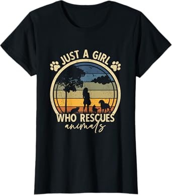 Rescue Animals Dog Cat Just a girl who rescues animals T-Shirt