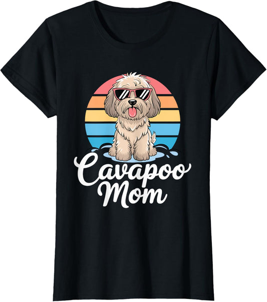 Cavapoo Mom Retro Dog Lover Cavoodle Funny Mother's Day T-Shirt