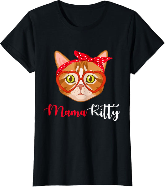 MamaKitty Cat T-Shirt Funny Mama Kitty Family Matching T-Shirt