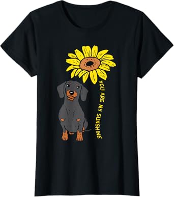 Sunflower Sunshine Dachshund Cute Weiner Dog Animal Pet Gift T-Shirt