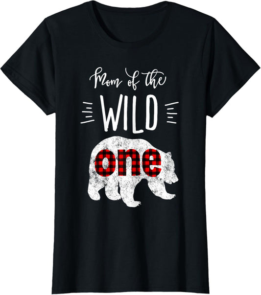 Mom of the Wild One Shirt Bear Lumberjack 1st Birthday Tee T-Shirt