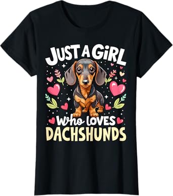 Dachshund Dog Breed Puppy Doxie, Weiner Dog Pet Lover Girls T-Shirt