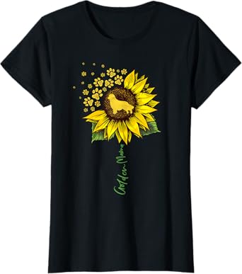 Golden Mom Sunflower Golden Retriever Lover Gifts Dog Mama T-Shirt