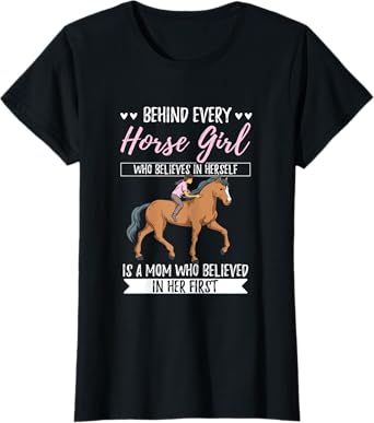 Proud Mama, Daughter at Equestrian Horses Hobby T-Shirt