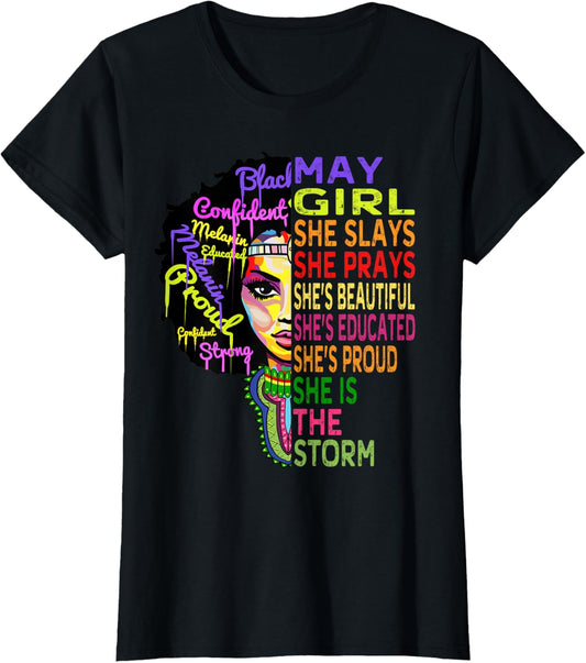 Queens are Born in May Shirt for Girl - Womens Birthday T-Shirt