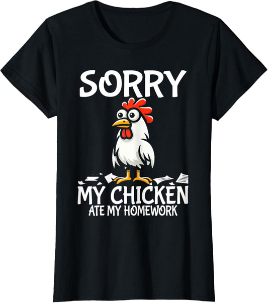 Funny Chicken Lovers Boys Gifts My Chicken Ate My Homework T-Shirt
