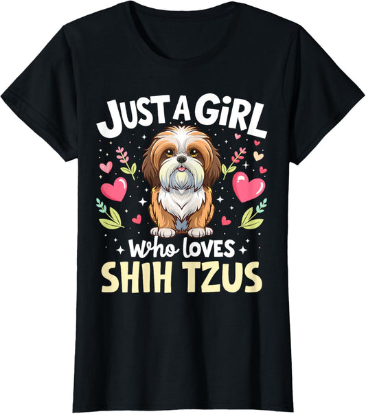 Shih Tzu Dog Breed Puppy Shih Tzu Pet Lover Girls T-Shirt