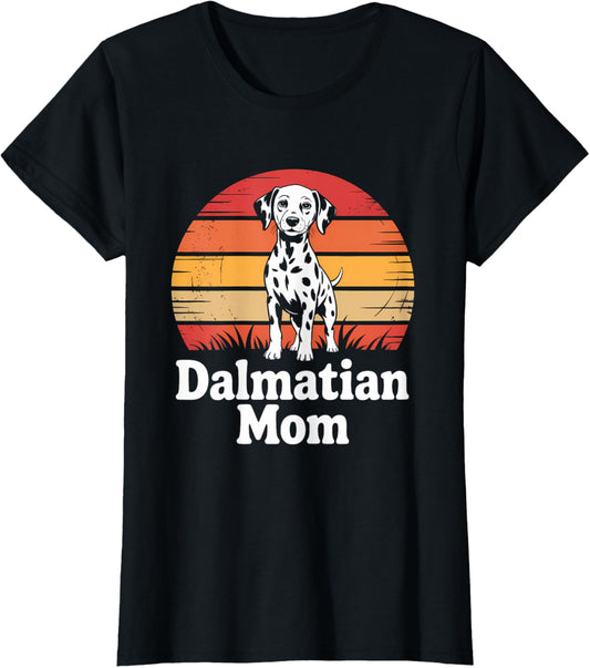 Retro Sunset Dalmation Mom T-Shirt