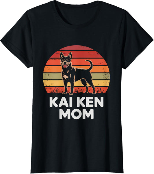 Retro Sunset Kai Ken Mom T-Shirt