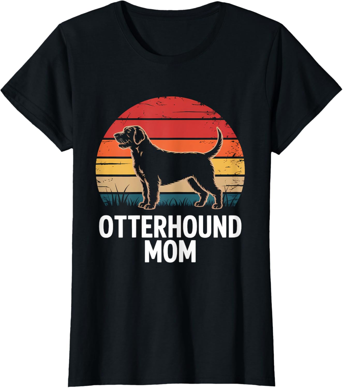 Retro Sunset Otterhound Mom T-Shirt
