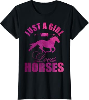 Just A Girl Who Loves Horses Watercolor Horse T-Shirt