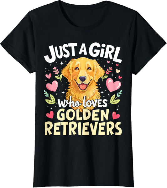 Golden Retriever Dog Breed Puppy Golden Pet Lover Girls Kids T-Shirt