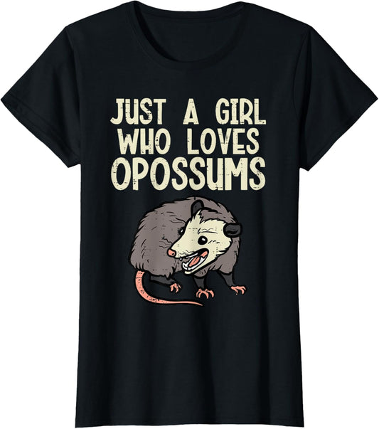 Girl Who Loves Opossums Possum Street Cat Women Girls Kids T-Shirt